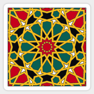 Royal Colorful Islamic Geometric Pattern - Colorful Islamic Pattern - Colorful Islamic Pattern Geometric Sticker